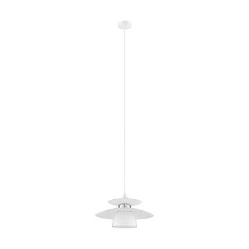 Lampadario A Sospensione Moderno Brenda Acciaio Bianco Nichel 1 Luce E27