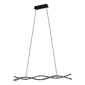 Lampadario A Sospensione Moderno Lasana 3 Acciaio Nero 1 Luce Led 33W 4500Lm