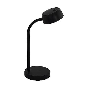 Lampada Da Tavolo Moderna Cabales Policarbonato Nero Luce Led Integrato 4,6W