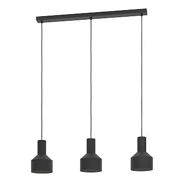 Lampadario Moderno Casibare 3 Luci Acciaio Nero