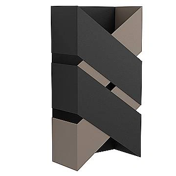 Applique Moderna Gurare Acciaio Nero 2 Luci Led Integrato 2,5W