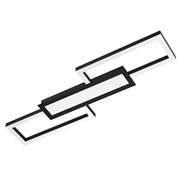 Plafoniera Moderna Monirote Acciaio Nero Luce Led Integrato 37W