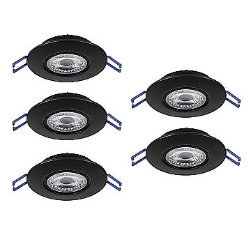 Faretto Incasso Moderno Gedrez Plastiche Nere Trasparente Led 4,9W 2600Lm