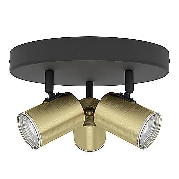 Spot Moderno Consuma 1 Acciaio Ottone 3 Luci Gu10 Ip44