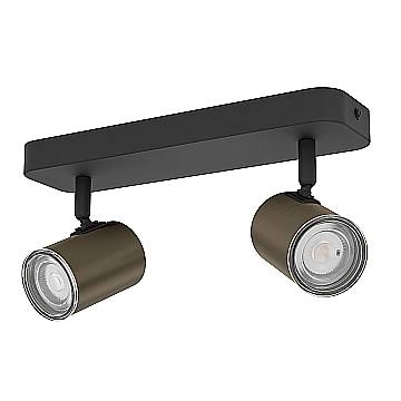 Spot Moderno Consuma 1 Acciaio Nero 2 Luci Gu10 Ip44 Spot Moderno Consuma 1 Acciaio Nero 2 Luci Gu10 Ip44