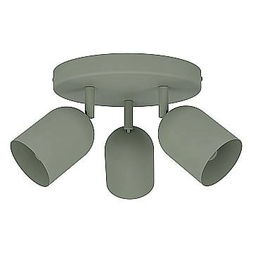 Faretti E Spot Moderno Tilston Acciaio Verde 3 Luci E14 Ip20