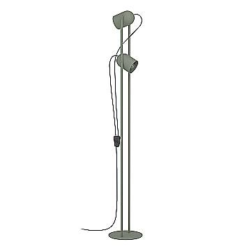 Piantana Industrial Minimal Tilston Acciaio Verde 2 Luci E14 Ip20