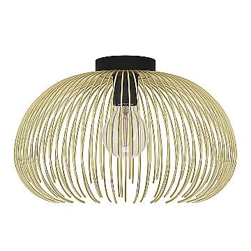 Plafoniera Industrial-Nordico Acciaio Nero E Oro 1 Luce E27