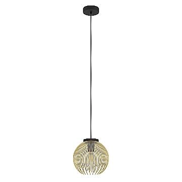 Sospensione Industrial-Nordico Acciaio Nero E Oro 1 Luce E27 D.23,5Cm
