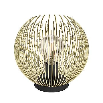 Abatjour Industrial-Nordico Acciaio Nero E Oro 1 Luce E27