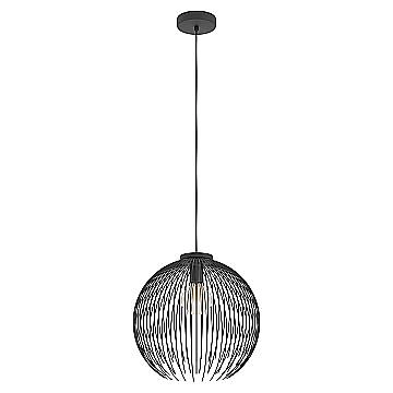 Sospensione Industrial-Nordico Acciaio Nero 1 Luce E27 D.40Cm