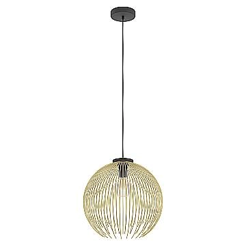 Sospensione Industrial-Nordico Acciaio Nero E Oro 1 Luce E27 D.40Cm