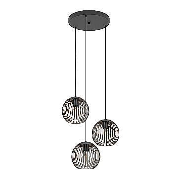 Lampadario Contemporaneo Almanzora Acciaio Nero 3 Luci E27 Ip20 Lampadario Contemporaneo Almanzora Acciaio Nero 3 Luci E27 Ip20