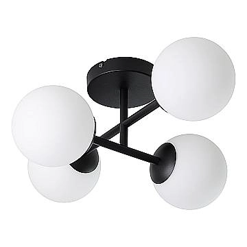 Plafoniera Contemporanea Castrovido Acciaio Nero Bianco 4 Luci G9 4,2 Ip44