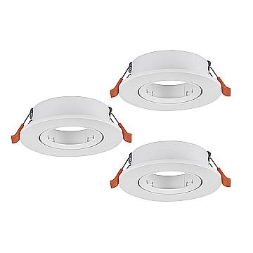 Faretto Incasso Moderno Barranco Gu10 Plastiche Bianche 3 Luci Gu10 Ip20