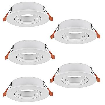 Faretto Incasso Moderno Barranco Gu10 Plastiche Bianche 5 Luci Gu10 Ip20