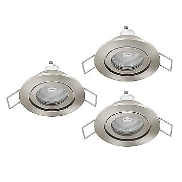 Set 3 Faretti Incasso Moderno Gu10 Plastiche Grigie Gu10 4,5 Ip44