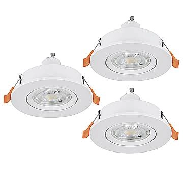 Set 3 Faretti Incasso Barranco Gu10 Plastiche Bianche Gu10 4,5 Ip20