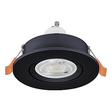 Set 3 Faretti Incasso Barranco Gu10 Plastica Nera 1 Luce Gu10 4,5 Ip20