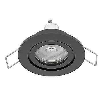 Set 3 Faretti Incasso Barranco Gu10 Plastica Nera 1 Luce Gu10 4,5 Ip44