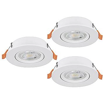 Faretto Incasso Moderno Barranco Plastiche Bianche 3 Luci Led 4,5W 3X450Lm Ip20