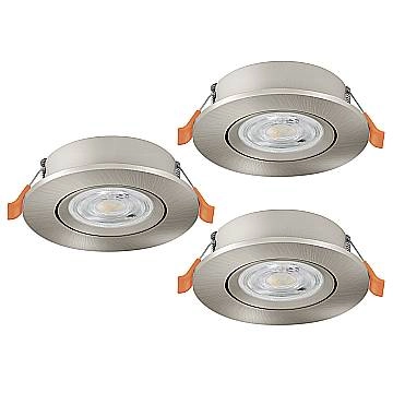 Faretto Incasso Moderno Barranco Plastiche Grige 3 Luci Led 4,5W 3X450Lm Ip20