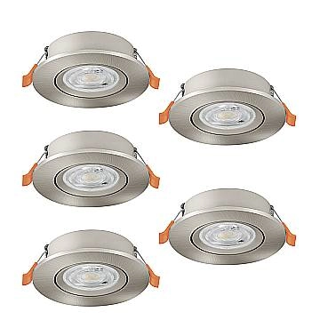 Faretto Incasso Moderno Barranco Plastiche Grige 5 Luci Led 4,5W 5X450Lm Ip20