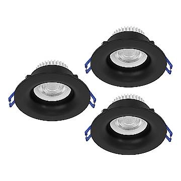 Faretto Incasso Moderno Salabate Alluminio Nero 3 Luci Led 5W 3X540Lm Ip65