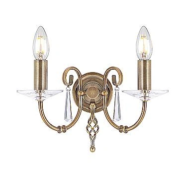 Applique Classica Aegean Acciaio Ottone Anticato 2 Luci E14