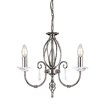 Lampadario Classico Aegean Acciaio Nichel Lucido 3 Luci E14