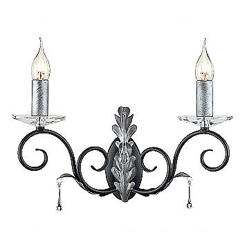 Applique Classica Amarilli Acciaio Nero Argento 2 Luci E14