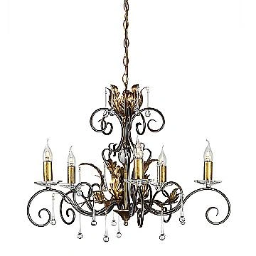 Lampadario Classico Amarilli Acciaio Bronzo Oro 5 Luci E14