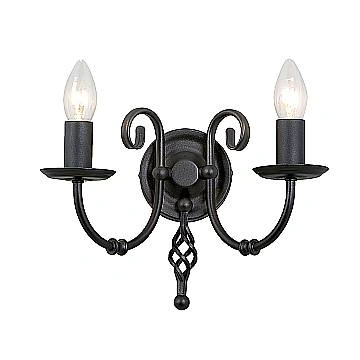 Applique Classica Artisan Acciaio Nero 2 Luci E14