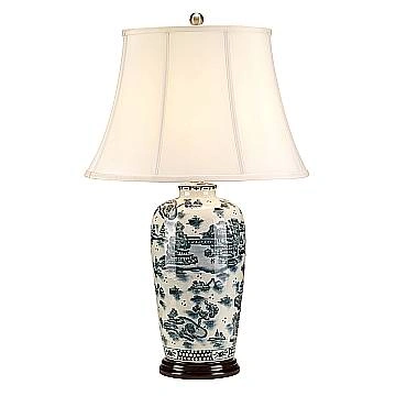 Lampada Da Scrivania Contemporanea Blue Traditional Porcellana Blu 1 Luce E27