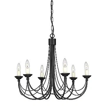 Lampadario Classico Carisbrooke Acciaio Nero 6 Luci E14