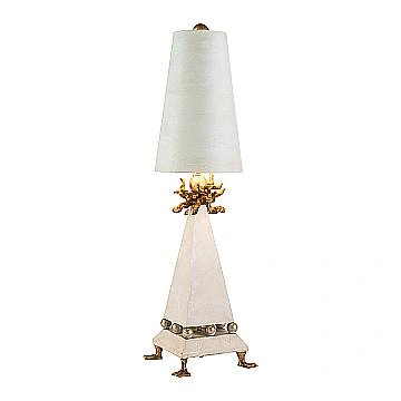 Lampada Da Scrivania Contemporanea Leda Acciaio Patinato Crema 1 Luce E27