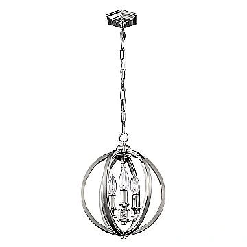 Lampadario Classico Corinne Acciaio Nichel Lucido 3 Luci E14 D28,6 Cm