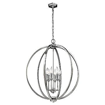 Lampadario Classico Corinne Acciaio Nichel Lucido 6 Luci E14