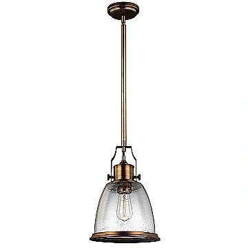 Sospensione Contemporanea Hobson Acciaio Ottone Antico 1 Luce E27