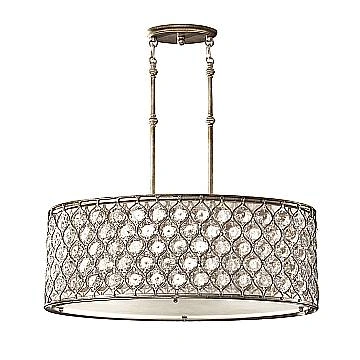 Lampadario Contemporaneo Lucia Acciaio Argento Brunito Cristalli 3 Luci E27