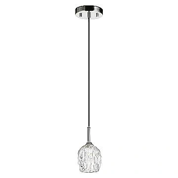 Sospensione Contemporanea Rubin Vetro Nichel Lucido 1 Luce G9 3 Ledw 3000K 320Lm