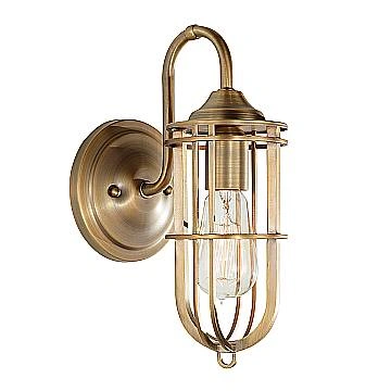 Applique Industrial Nordico Urban Renewal Acciaio Ottone Antico Scuro 1 Luce E27