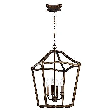 Lampadario Contemporaneo Yarmouth Acciaio Ottone Antico Verniciato 4 Luci E14