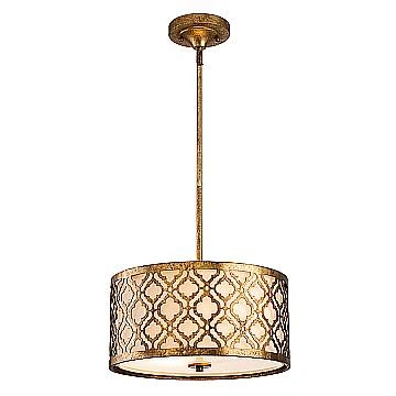 Lampadario Contemporaneo Arabella Acciaio Oro Anticato 2 Luci E27