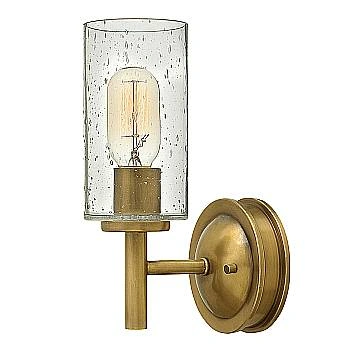 Applique Contemporanea Collier Acciaio Ottone Antico Vetro 1 Luce E27