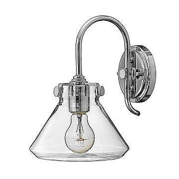 Applique Contemporanea Congress Acciaio Cromo Vetro 1 Luce E27