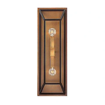 Applique Contemporanea Fu Lighton Ottone Vetro 2 Luci E14