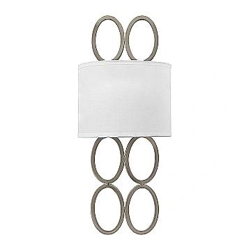 Applique Contemporanea Jules Acciaio Nichel Spazzolato Tessuto 2 Luci E14