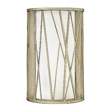 Applique Contemporanea Nest Metallo Foglia Argento Vetro 1 Luce E27
