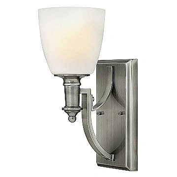 Applique Classica Truman Acciaio Nichel Antico Vetro 1 Luce E27
